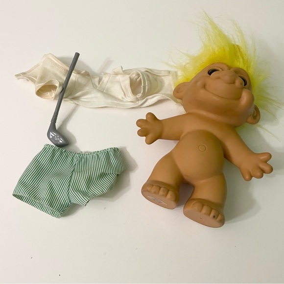 Vintage Russ Trolls Golf Pro Troll dressed with Golf Club Outfit Visor - Picture 13 of 16
